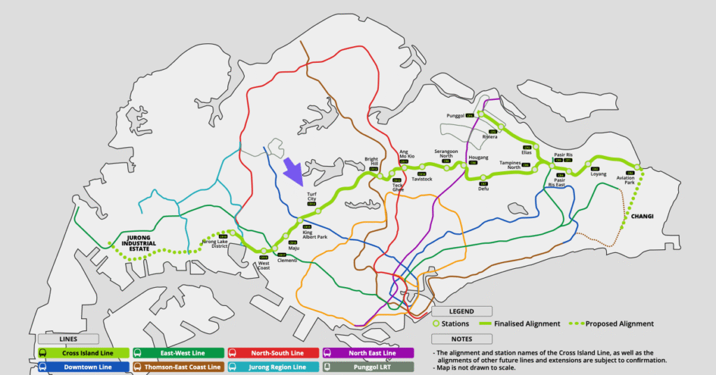 Cross Island Line Map